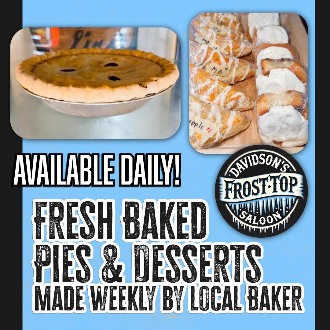 Fresh baked pies and desserts available daily at Davidson's